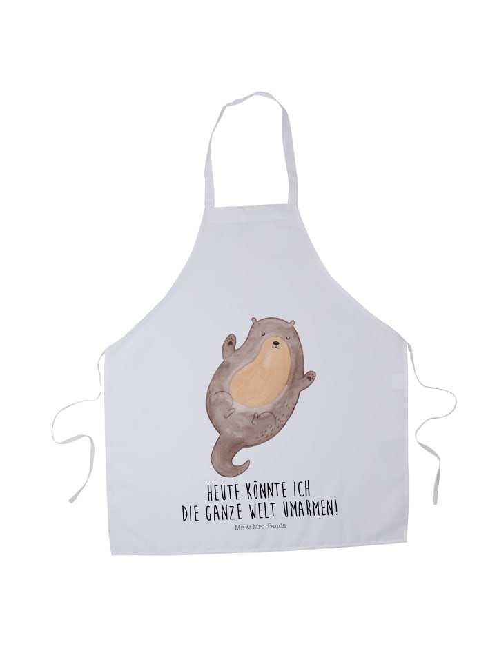 Küchenschürze Otter Umarmen mit Spruch in Weiß