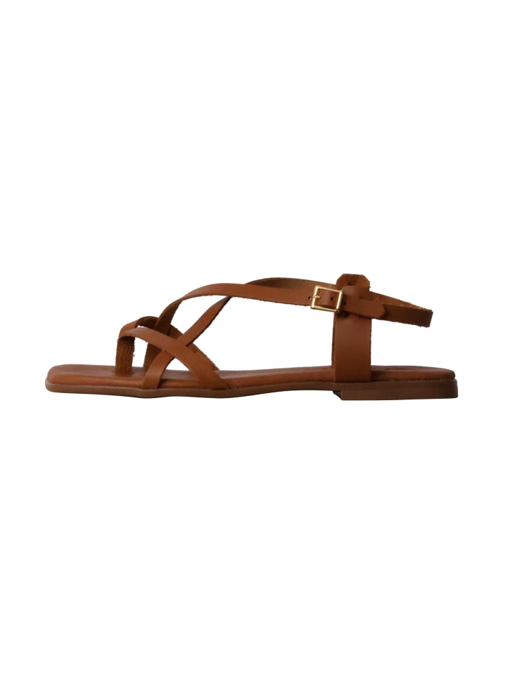 Flache Ledersandalen Braun