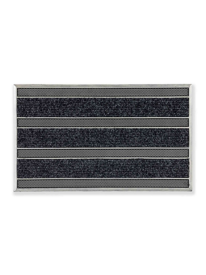 Fußmatte für Innen und Außen RUBBER PIN in Schwarz