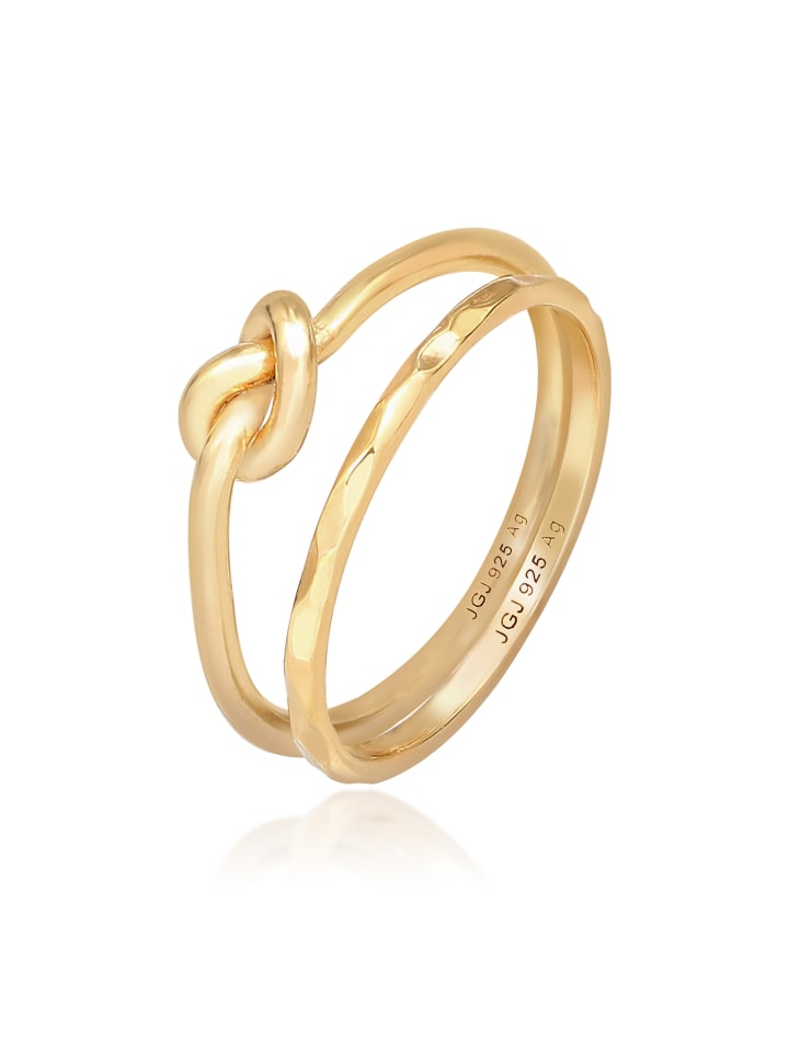 Ring 925 Sterling Silber Knoten, Ring Set in Gold