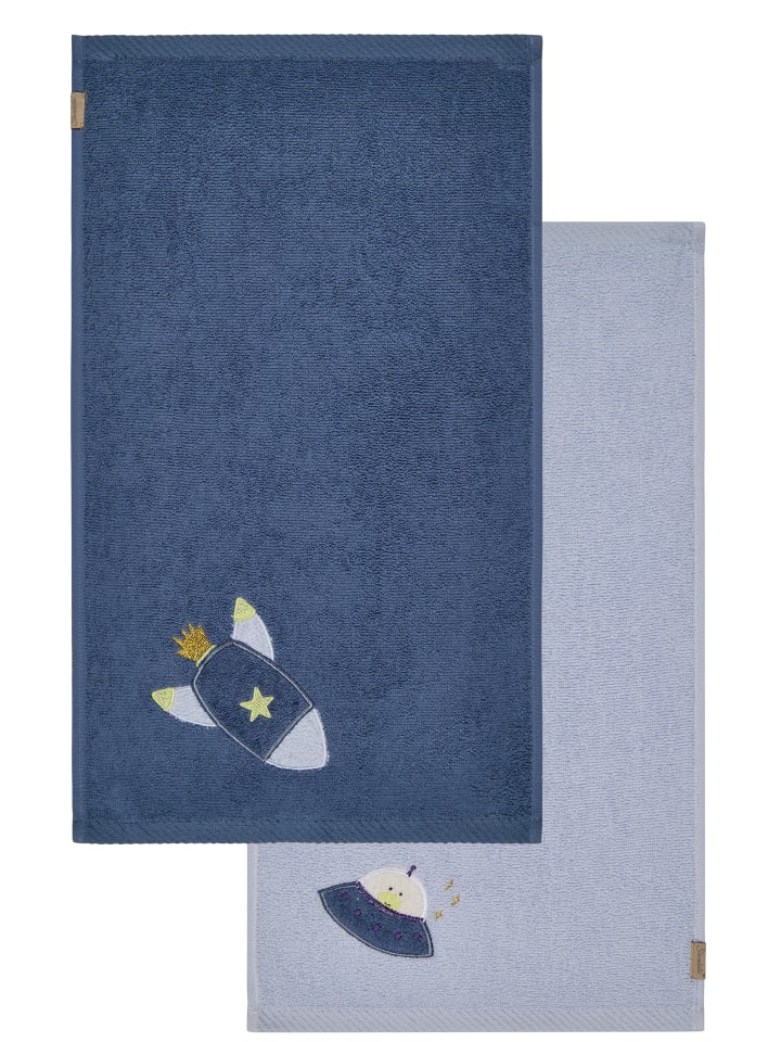 Kinderhandtuch 2er-Pack WELTRAUM in jeans