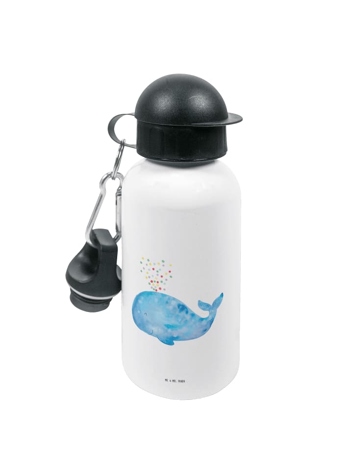 Trinkflasche Wal Konfetti ohne Spruch in Weiß
