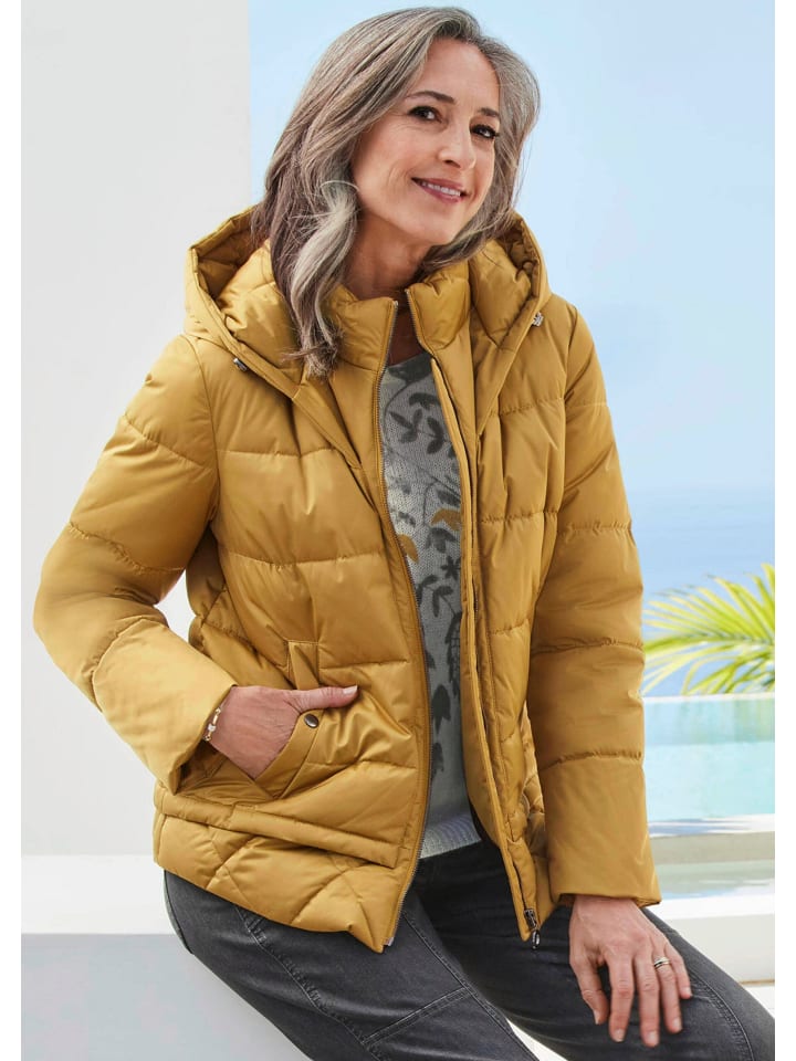 Steppjacke mit Kapuze in messing