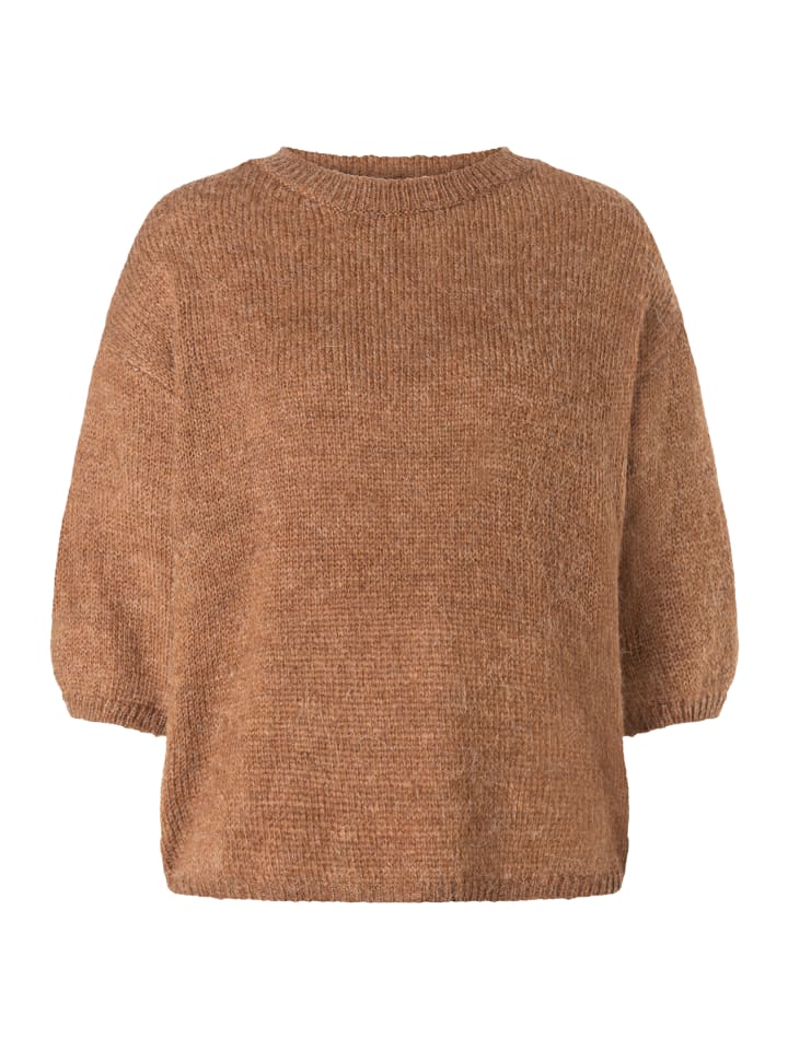 zeitloser, weiter Pullover, längerer Halbarm in espresso brown