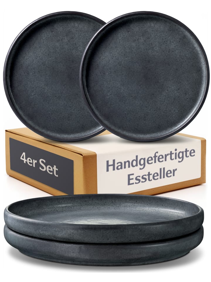 Speiseteller Set Ø26 cm, 4er Set, reaktive Glasur