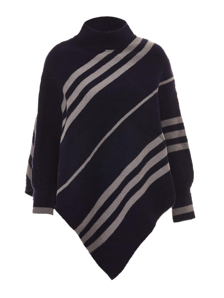 Damen Poncho in Marine