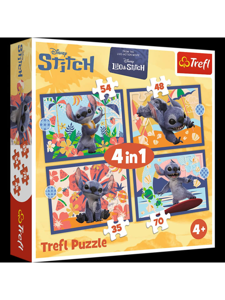 4-in-1 Puzzle – Urlaub auf Hawaii – Disney Stitch Trefl 34666