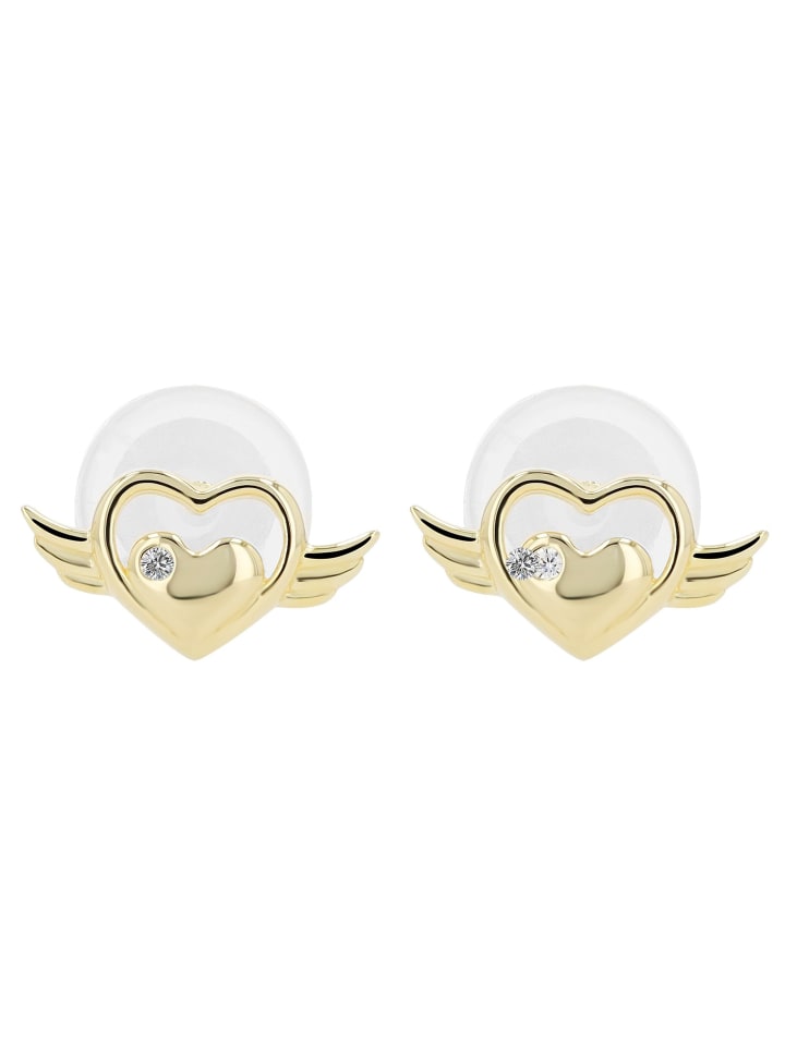 Damen Ohrringe – Ohrstecker aus 925 Silber mit Zirkonia in gold