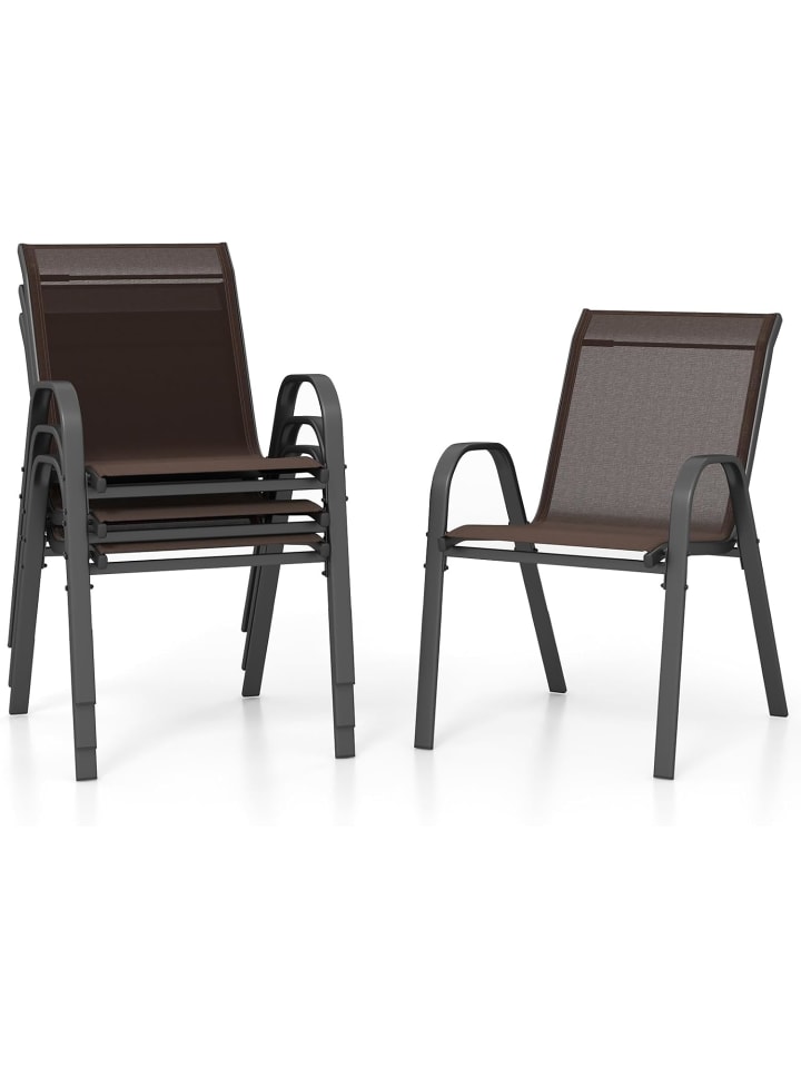 4er Set Gartenstühle 56x70x84cm in Braun