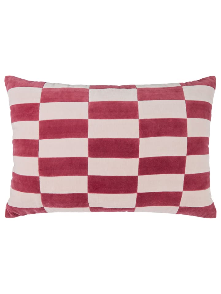 Butlers Butlers Kissen CHECKER VELVET in Rosa günstig kaufen