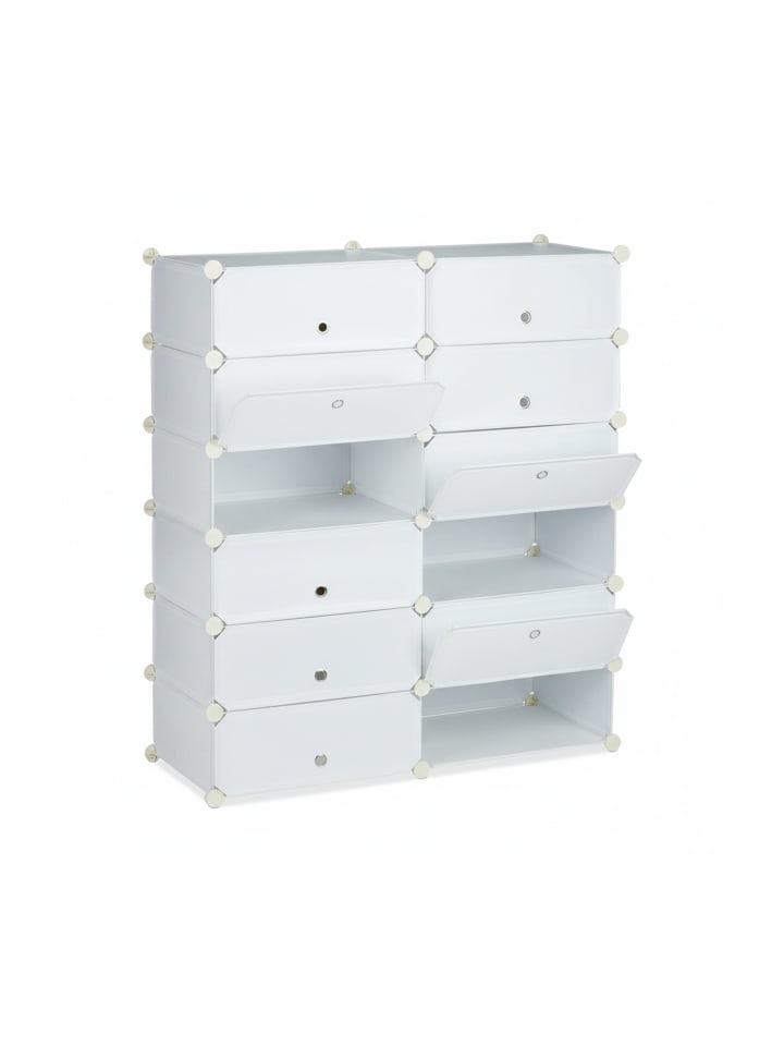 Schuhschrank in Weiß - (B)94 x (H)108 x (T)37 cm