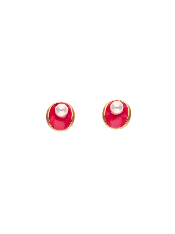 Women Stud Earrings in Rose Gold Pink