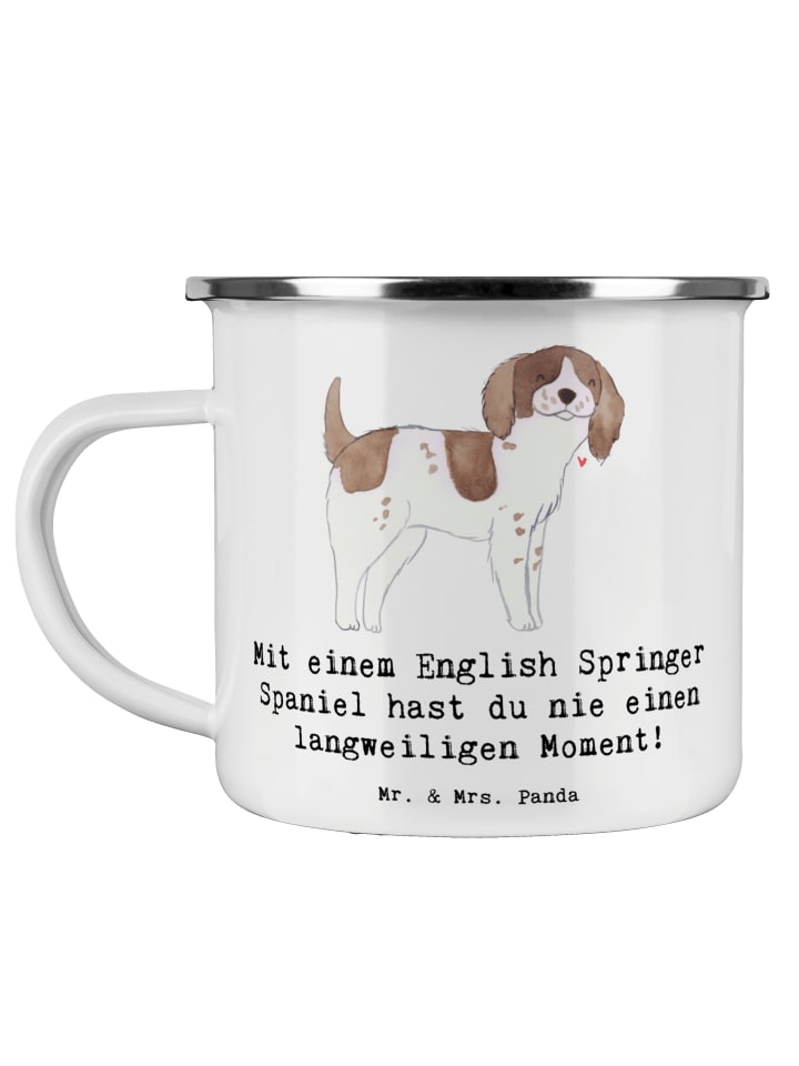 Becher English Springer Spaniel Spaß mit Spruch in Weiß