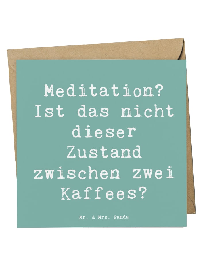 Grußkarte Spruch Innere Ruhe Kaffee mit Spruch in Meeresbrise