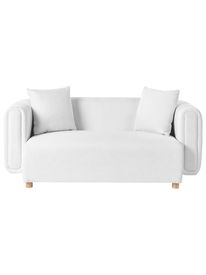 2-Sitzer Sofa LILLEROD in Weiß/Braun - (W) 176 x (H) 67 x (L) 86 cm
