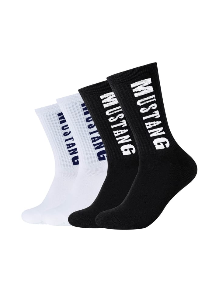 Tennissocken 4er Pack black white