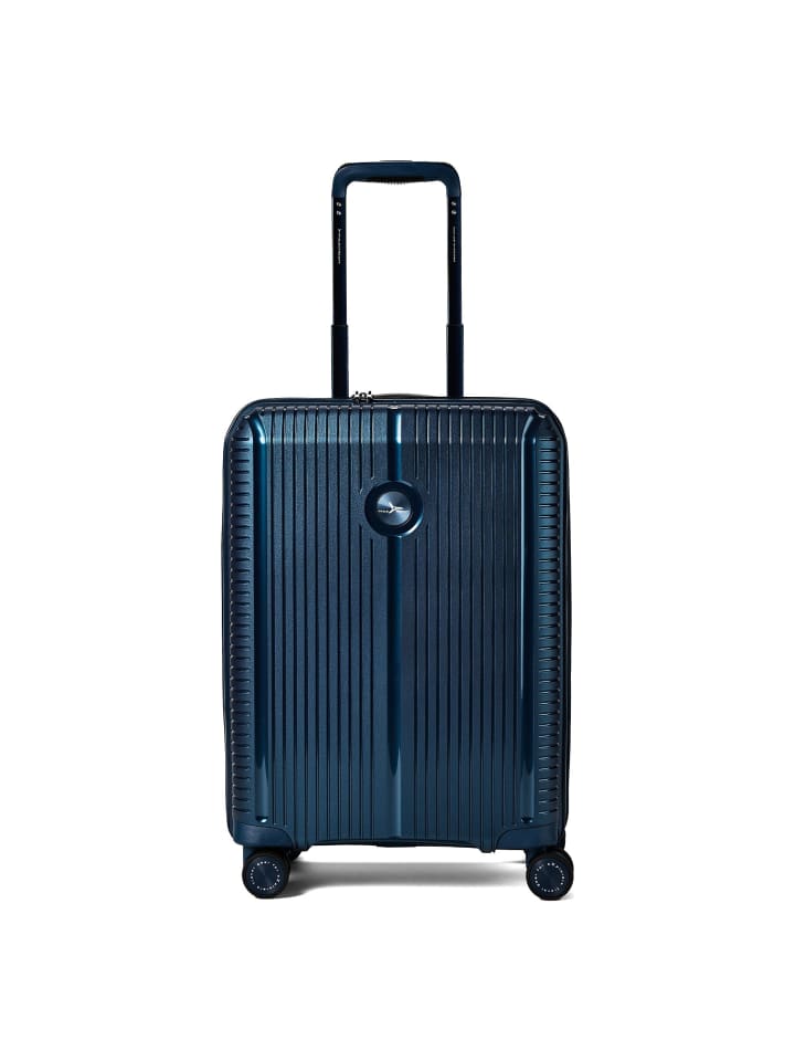 Paris 4 Rollen Kabinentrolley 55 cm mit Dehnfalte blue metallic