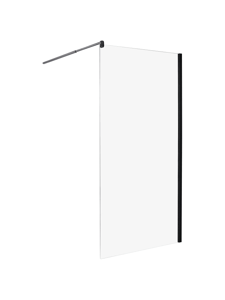 Duschwand AHAUS in Transparent/Schwarz - (W) 100 x (H) 190 x (L) 100 cm