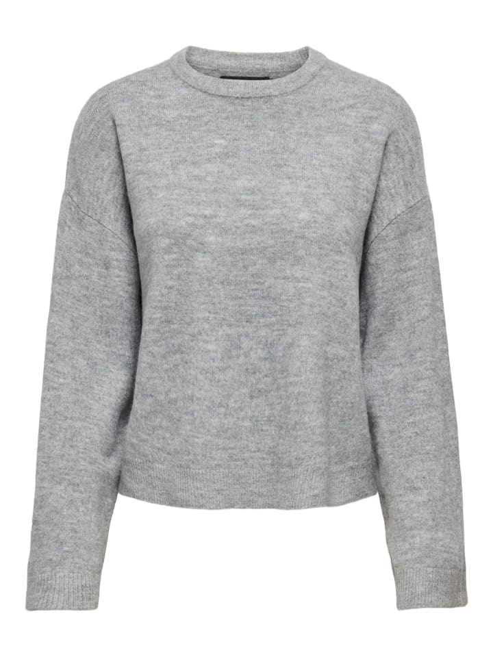 Strickpullover in Medium Grey Melange
