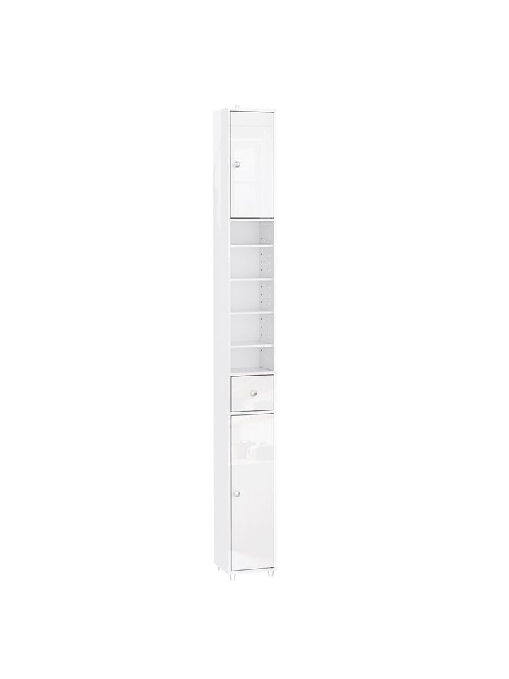 Badezimmerschrank in Hochglanzweiß - (W) 20 x (H) 180 x (L) 20 cm
