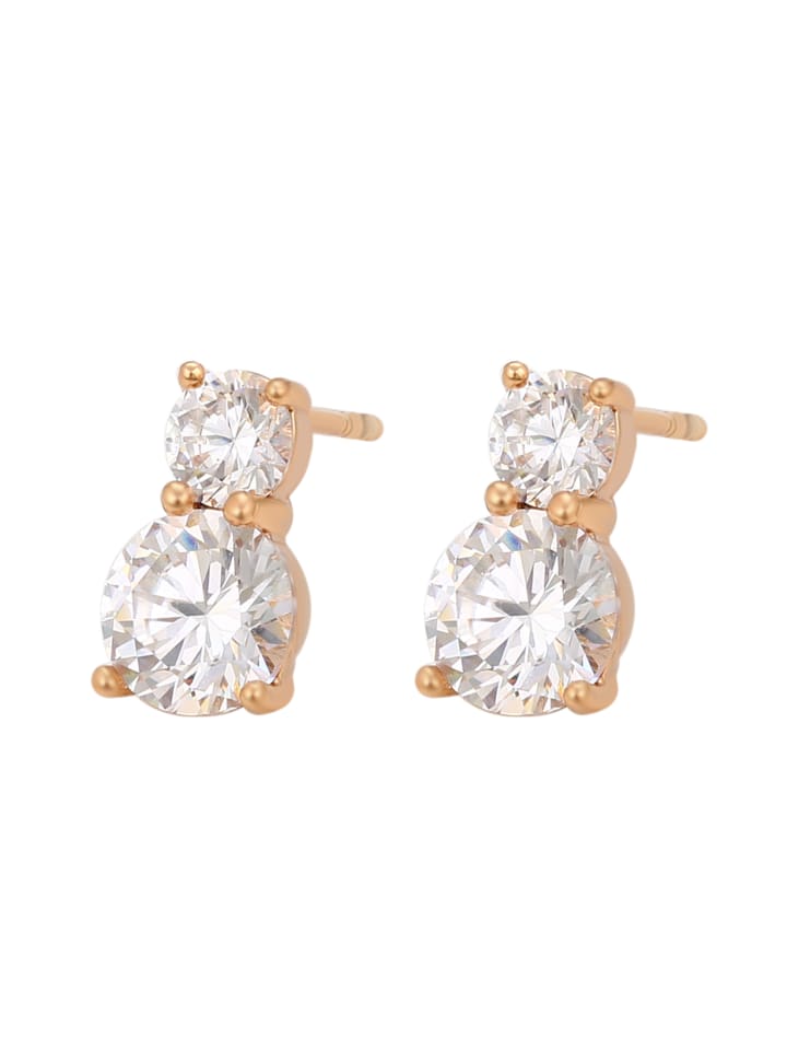 Women Stud Earrings in Rose Gold White