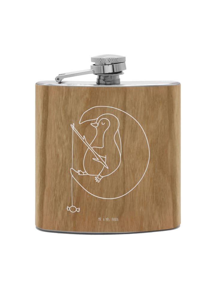 Likörflasche Pinguin Mond ohne Spruch in Braun