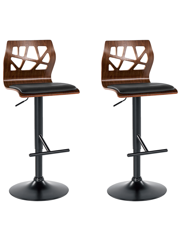 Drehhocker PETERSBURG in Braun/Schwarz - (W) 41 x (H) 96 x (L) 36 cm