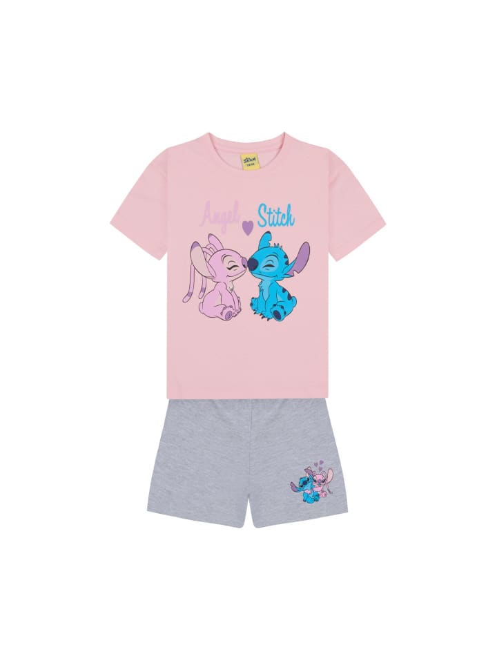 2tlg. Outfit: Schlafanzug kurz Disney Lilo und Stitch in Blau