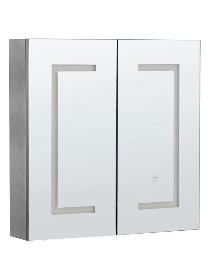 Bad-Spiegelschrank MAZARREDO in Schwarz/Silber - (W) 60 x (H) 60 x (L) 12 cm