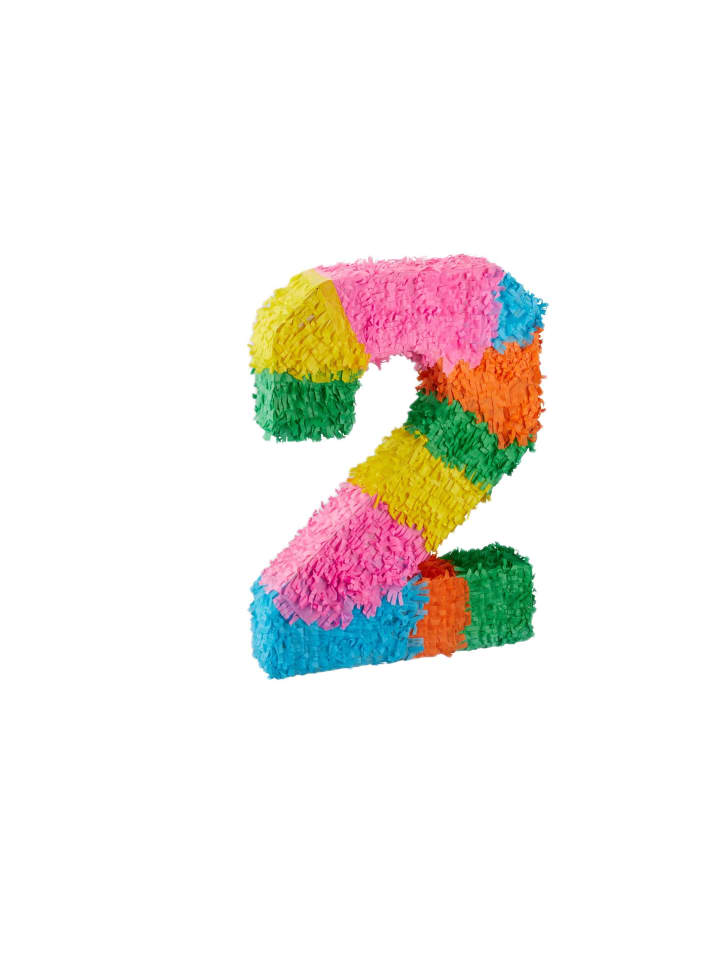 4tlg. Pinata Set "Zahl 2" in Bunt