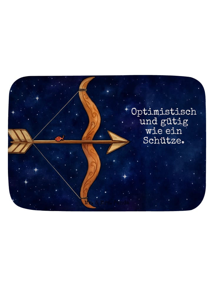 Badematte Sternzeichen Schütze Design mit Spruch in Weiß