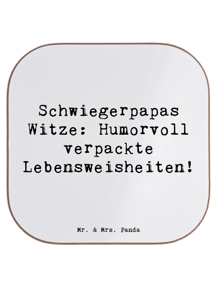 Untersetzer Schwiegerpapa Witze mit Spruch in Weiß