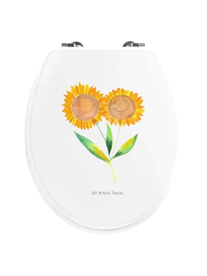 Toilettenbrille Blume Sonnenblume ohne Spruch in Weiß