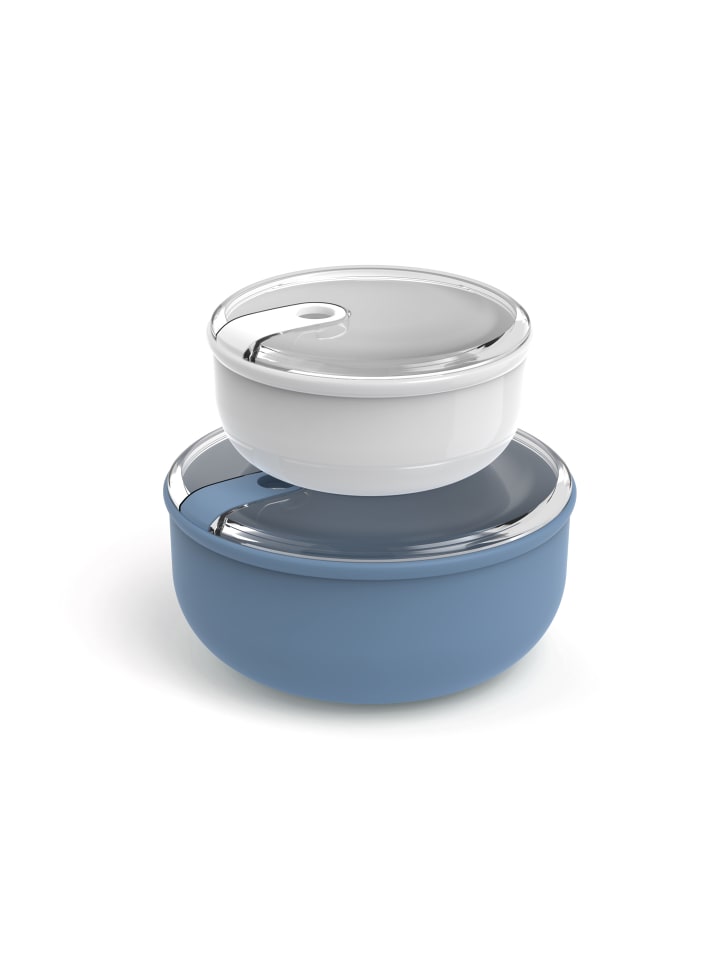 2er-Set Lunchboxenset ELA in Blau & Weiß