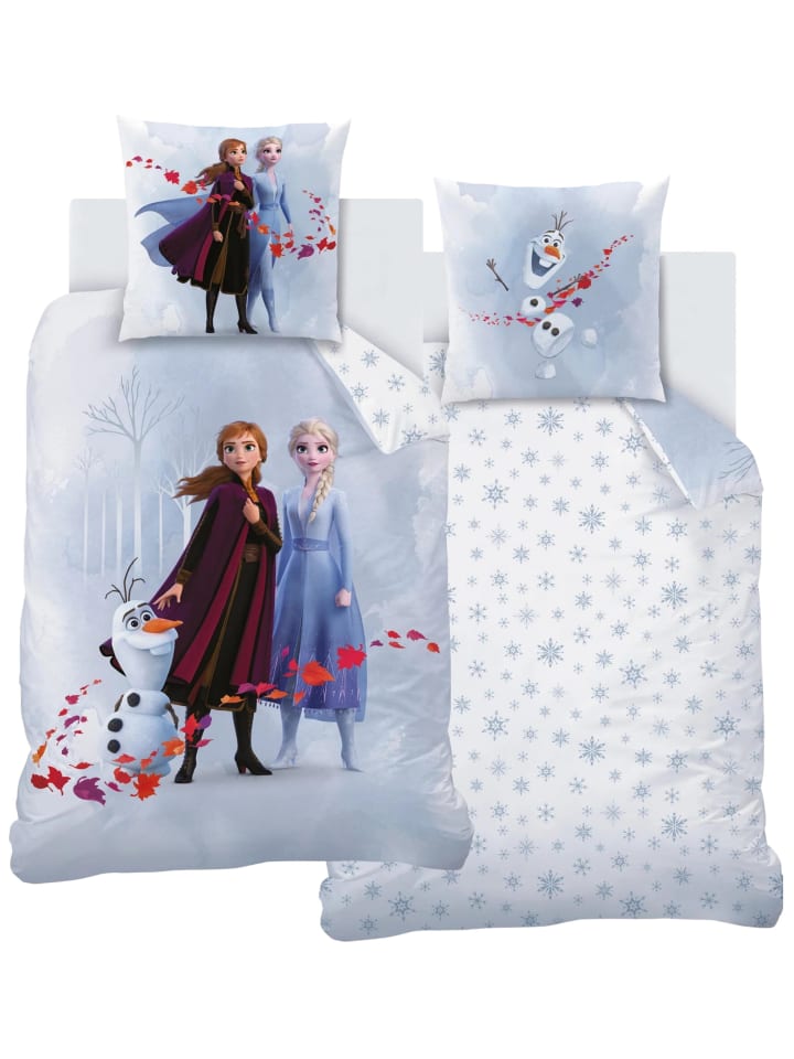 Mädchen Bettwäsche-Set Flanell "Disney's Frozen Eiskönigin" in Hellblau