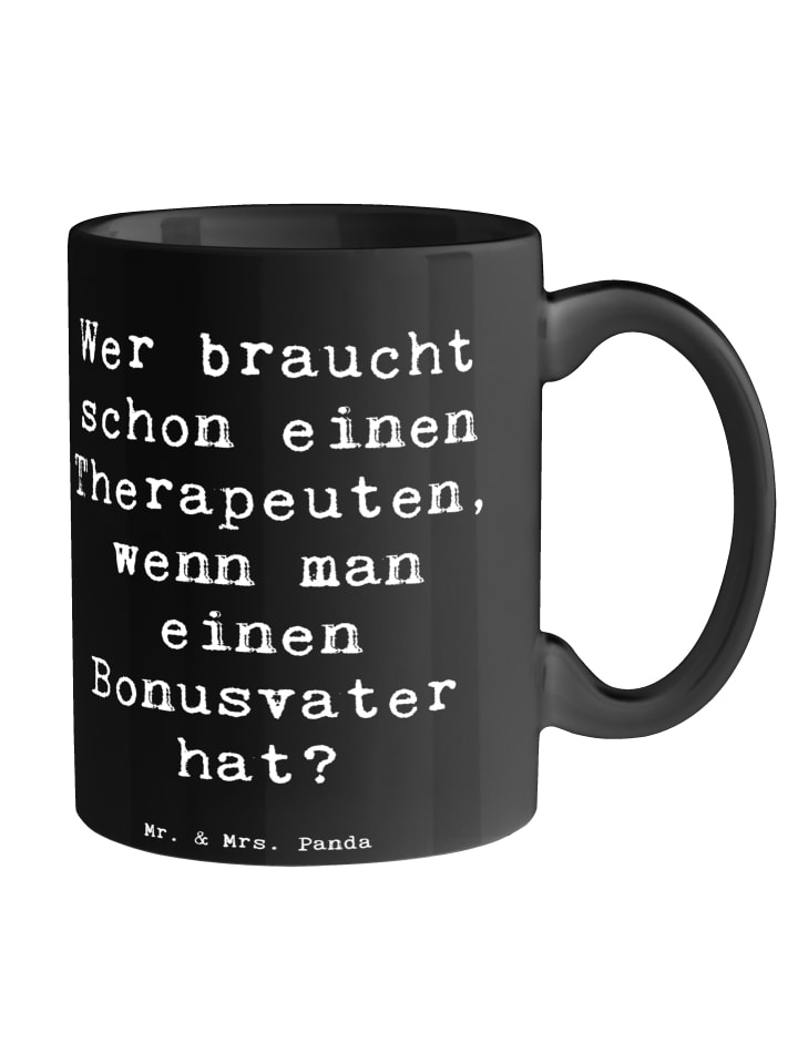 Tasse Bonusvater Liebe mit Spruch in Schwarz