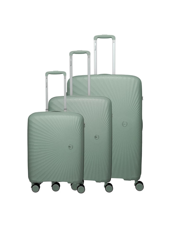Tamaris x Travelite Voyaage 4 Rollen Kofferset 3-teilig mit Dehnfalte sage green