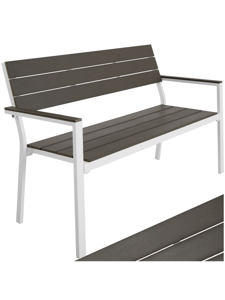 Aluminium-Outdoor-Sitzbank, Maße: 128 x 59 x 88 cm, 2-Sitzer