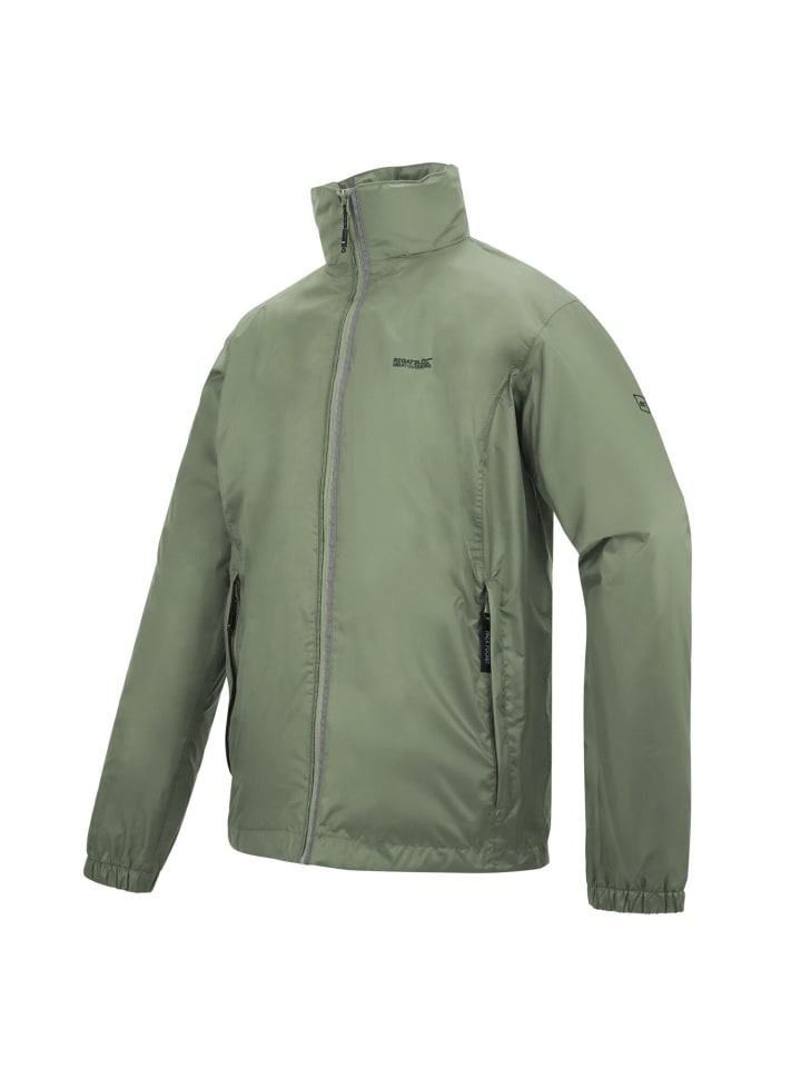Regenjacke Wasserdicht packbar mit Kapuze in grün
