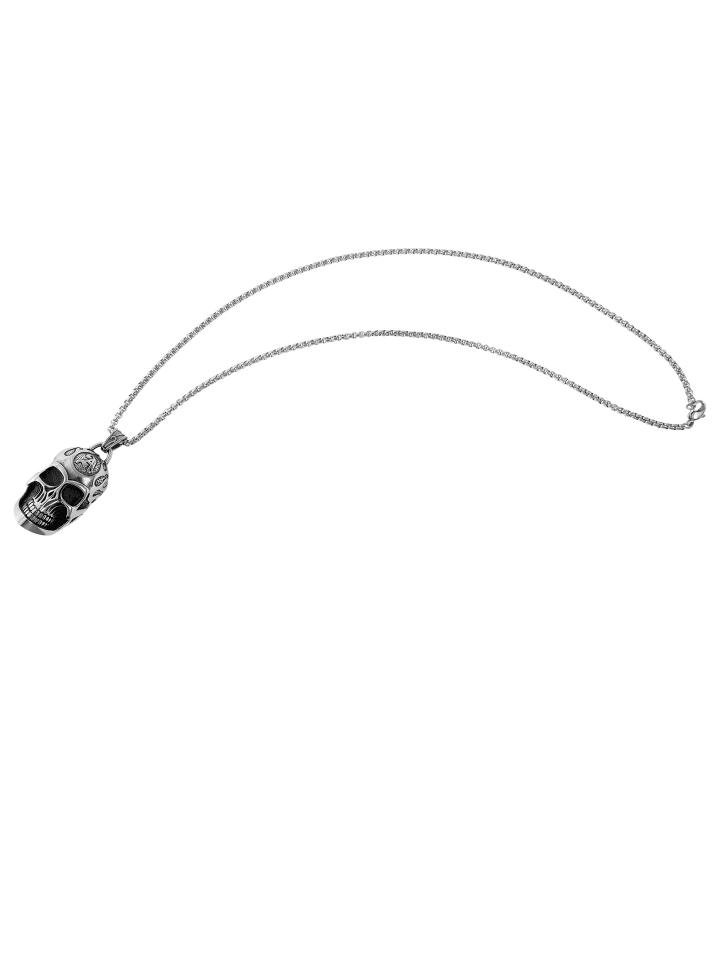 Adeliás Herren Edelstahl Halskette mit Anhänger 60 cm in silber