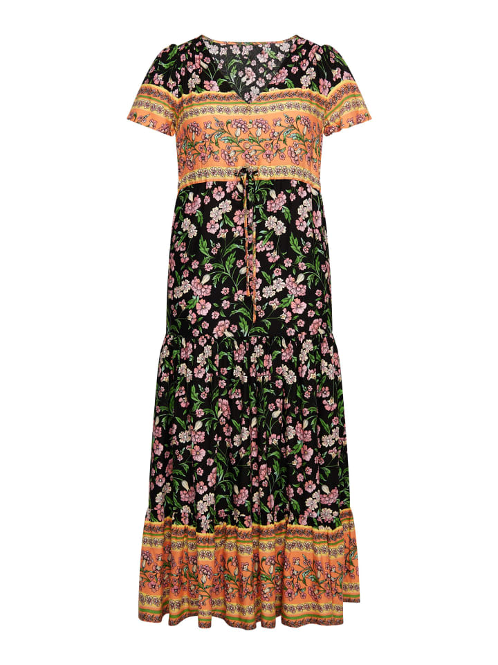 Women Sommerkleid in Schwarz Mehrfarbig