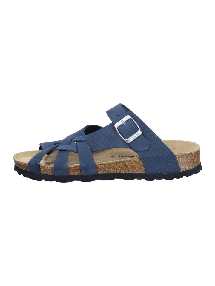 Pantoletten Oliva in Blau
