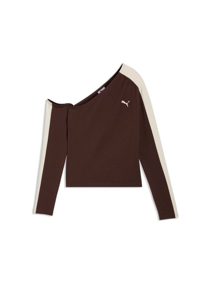 Top "T7 Asymmetric Longsleeve" in Braun