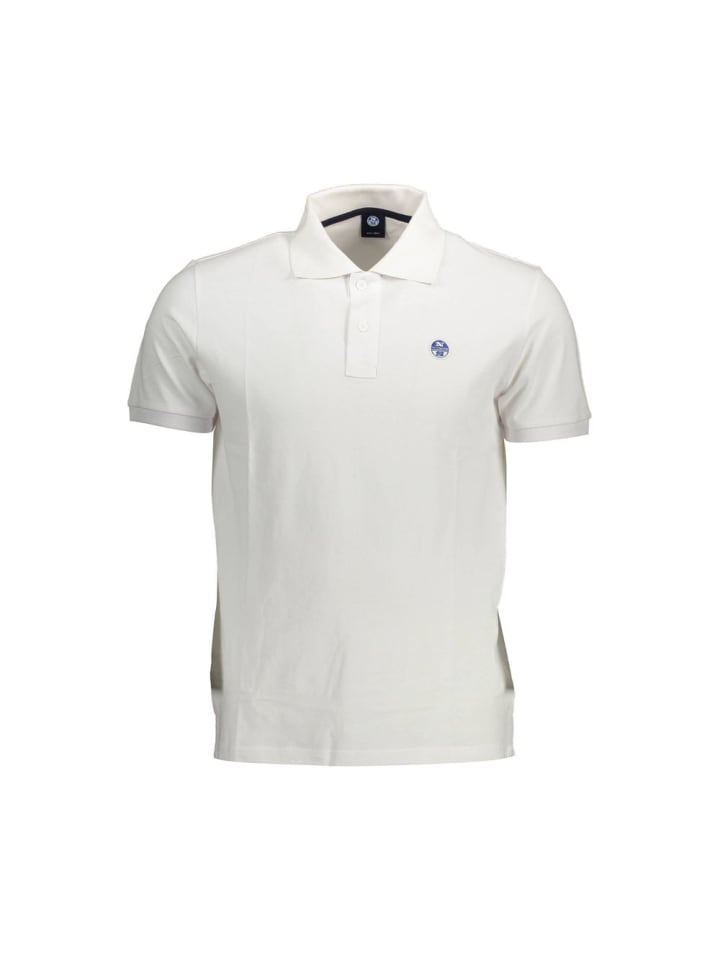 Weiß Baumwolle Herren Polo