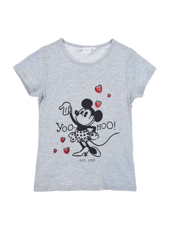 T-Shirt kurzarm Retro Sommer in Grau