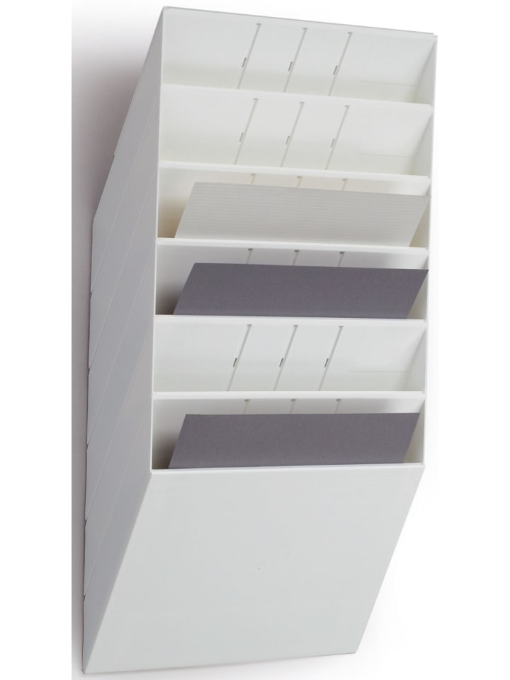 Prospektspender Flexiboxx 6 A4 quer 6 Fächer weiß