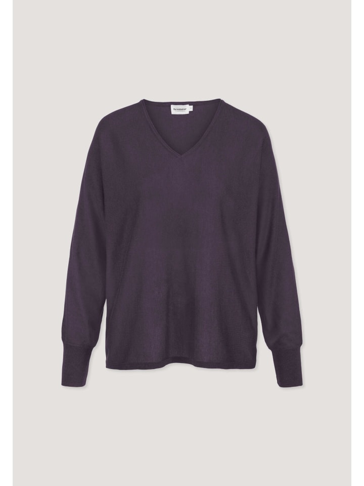 Hessnatur Pullover Oversize aus TENCEL™ Lyocell und Bio-Baumwolle in dunkle traube