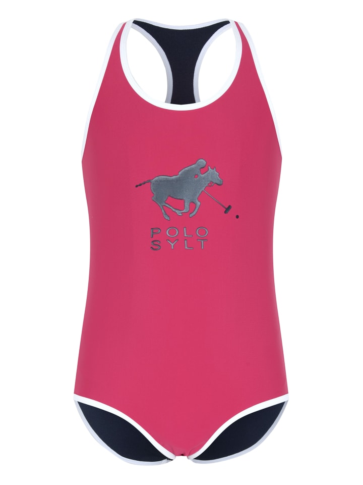 Badeanzug mit Logo-Print in Pink