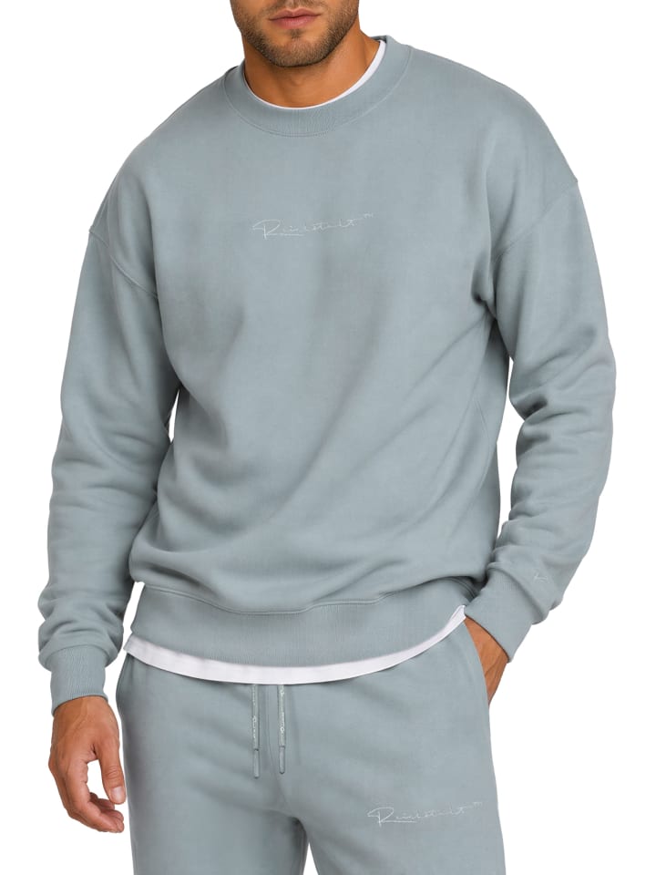 Herren Regular Fit Pullover Logo-Stitching in Grey