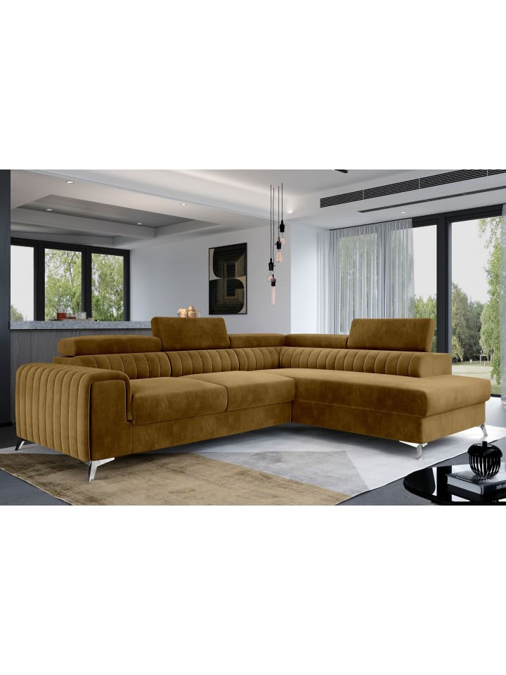 Lauryn Recamiere Rechts in Senfgelb - (L) 205 x (B) 278 x (H) 92 cm